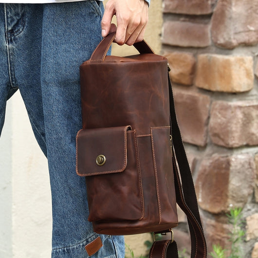 Bolso Bandolera Cuero Vintage Crazy Horse Estilo Minoritario - Image 16