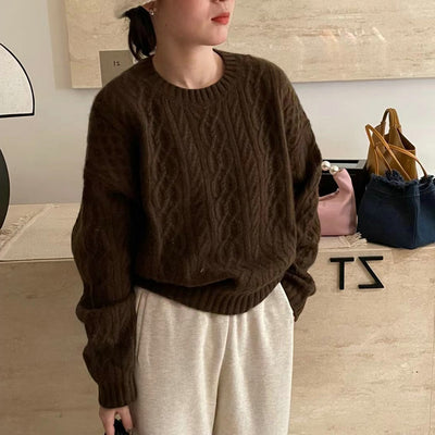 Suéter de Cashmira Suelto Cuello Redondo para Mujer - Image 10