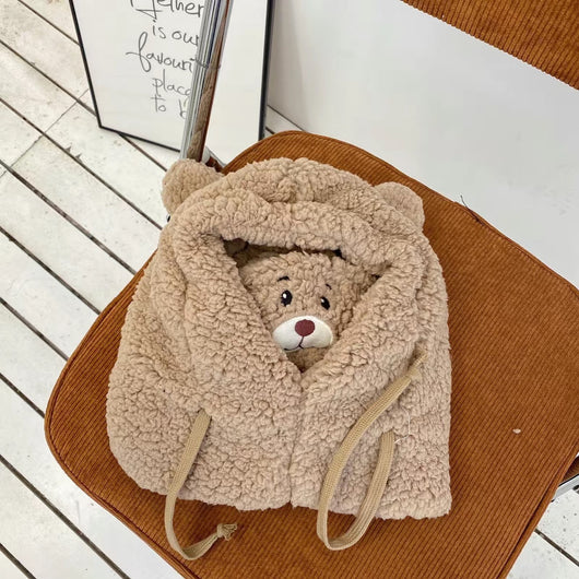 Gorro Oso Cálido con Bufanda Integrada, Máscara y Cordón Ajustable - Image 17