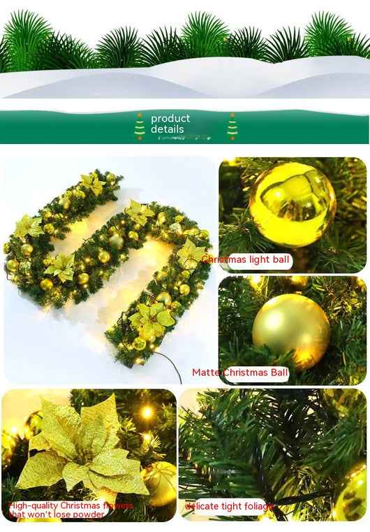 Guirnalda Navideña de Bolas Coloridas y Ratán para Árbol, Puertas y Escaleras - Image 14