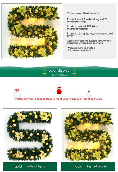 Guirnalda Navideña de Bolas Coloridas y Ratán para Árbol, Puertas y Escaleras - Image 27