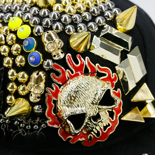 Gorra de Béisbol Plana Ghost Flame con Remaches - Image 13