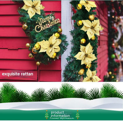Guirnalda Navideña de Bolas Coloridas y Ratán para Árbol, Puertas y Escaleras - Image 43