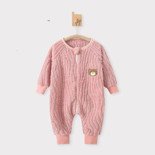Pijama con Pies para Bebé en Terciopelo Cálido