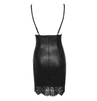 Vestido de Cuero con Espalda Descubierta y Encaje - Image 6