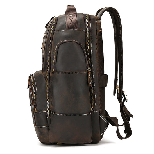 Mochila de Cuero Retro para Hombre - Gran Capacidad y Múltiples Bolsillos - Image 33