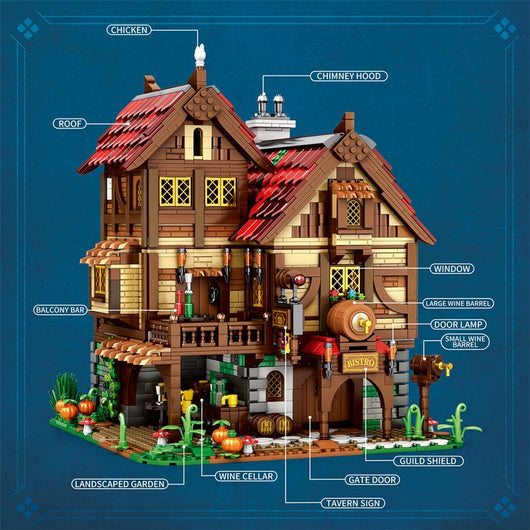 Maqueta Medieval de Pub - Bloques de Construcción Puzzle 3D - Image 8