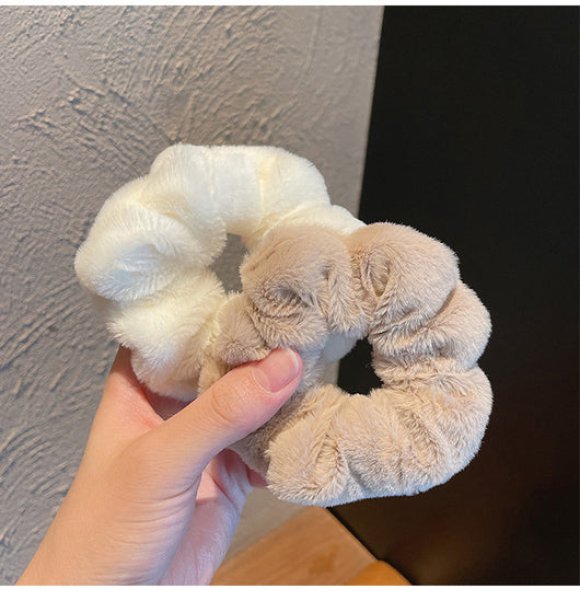 Coletero de Felpa Esponjoso Estilo Macaron - Lazo para el Cabello - Image 23