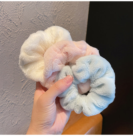 Coletero de Felpa Esponjoso Estilo Macaron - Lazo para el Cabello - Image 28