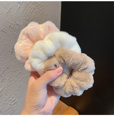 Coletero de Felpa Esponjoso Estilo Macaron - Lazo para el Cabello - Image 33