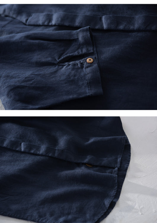 Cardigan de Lino Casual para Hombre - Colores Sólidos - Image 17