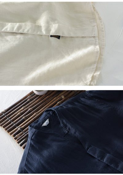 Cardigan de Lino Casual para Hombre - Colores Sólidos - Image 18