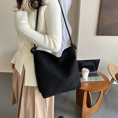 Bolso Tote Casual de Gamuza Frost con Gran Capacidad - Image 11