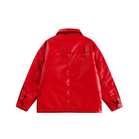 Chaqueta de Cuero Punk con Bordado de Calavera y Forro Grueso - Image 10