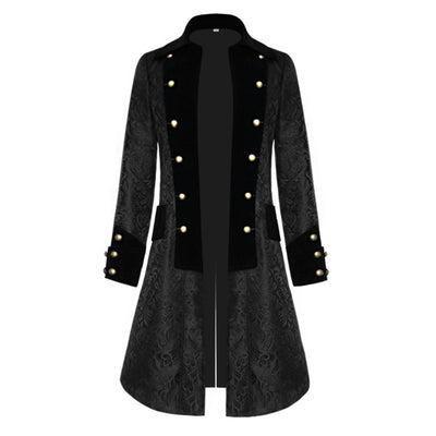 Chaqueta Uniforme Retro Jacquard de Color Sólido para Hombre - Image 8