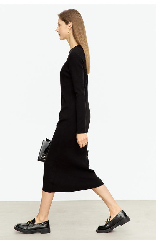 Vestido Midi Tejido V-neck Slim Fit Cálido y Versátil para Mujer - Image 20
