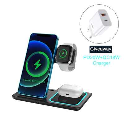 Soporte Multifuncional 3 en 1 para Smartphone con Carga Inalámbrica y Auriculares - Image 19