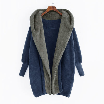 Cardigan Reversible de Terciopelo Doble Cara con Capucha para Mujer - Image 10