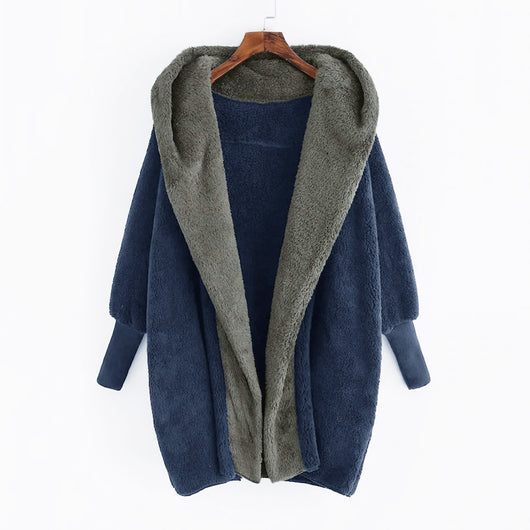 Cardigan Reversible de Terciopelo Doble Cara con Capucha para Mujer - Image 10