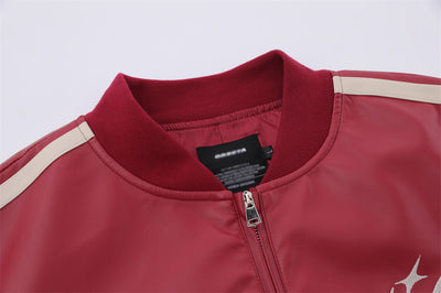 Abrigo de Cuero PU con Cuello Mao y Bordados en Contraste para Hombre - Image 24