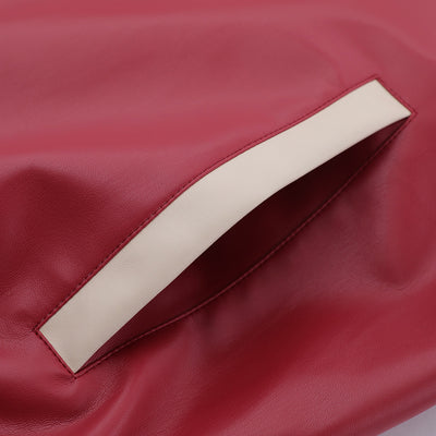 Abrigo de Cuero PU con Cuello Mao y Bordados en Contraste para Hombre - Image 51