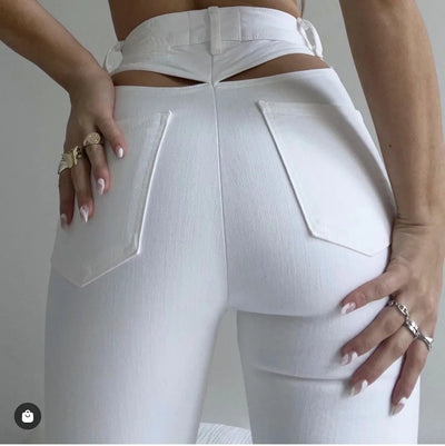 Pantalones Bootcut Cintura Alta Retro con Detalle Hueco en Costura - Image 12