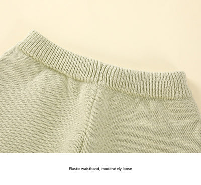 Conjunto Infantil de Cardigan y Pantalón de Punto Liso - Image 9