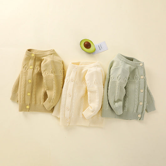 Conjunto Infantil de Cardigan y Pantalón de Punto Liso - Image 10