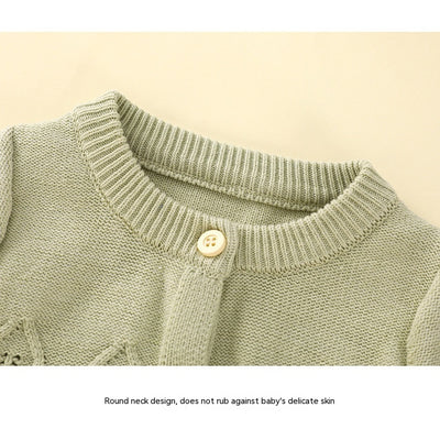 Conjunto Infantil de Cardigan y Pantalón de Punto Liso - Image 11