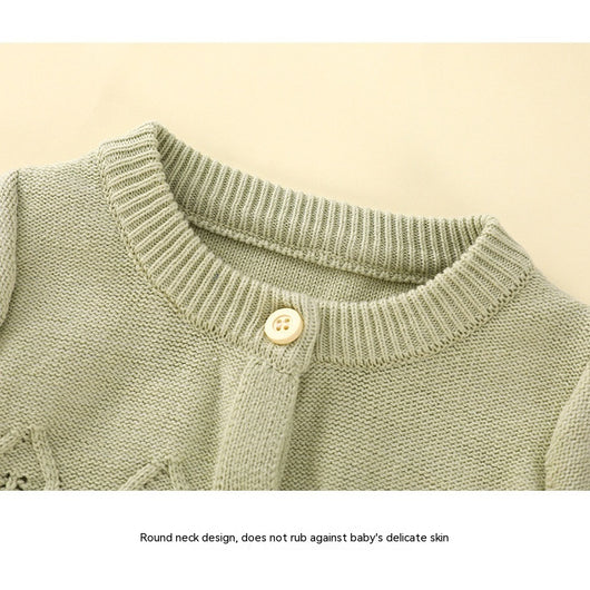Conjunto Infantil de Cardigan y Pantalón de Punto Liso - Image 11