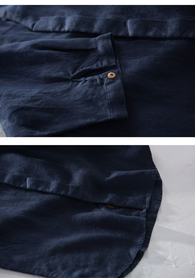 Cardigan de Lino Casual para Hombre - Colores Sólidos - Image 27