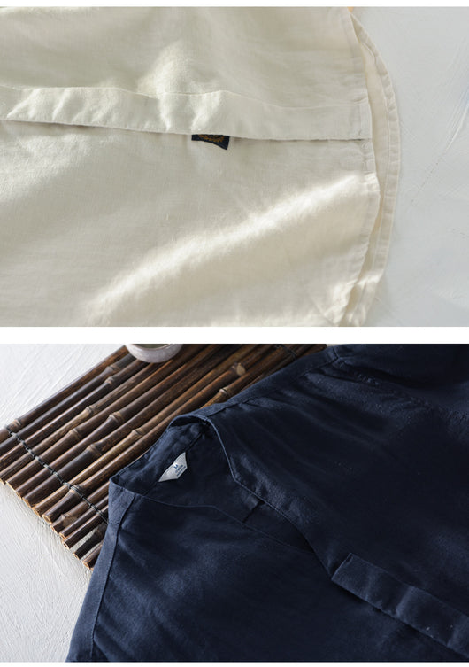 Cardigan de Lino Casual para Hombre - Colores Sólidos - Image 28