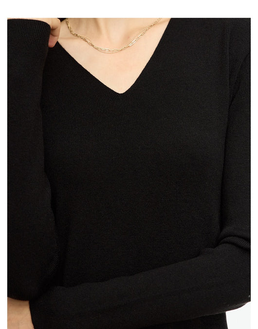 Vestido Midi Tejido V-neck Slim Fit Cálido y Versátil para Mujer - Image 25