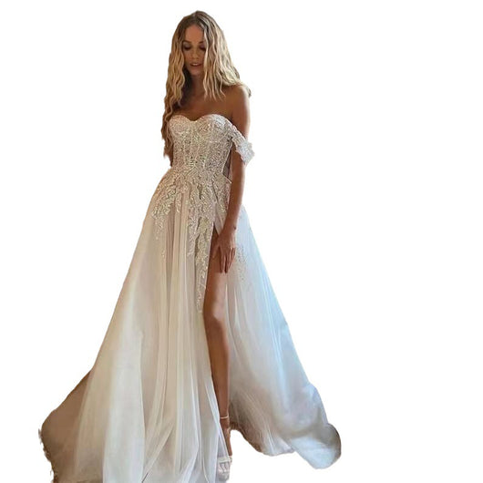 Vestido de Noche Elegante Hombros Descubiertos con Cintura Alta - Image 16