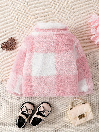 Abrigo Infantil Niña Cuadros Terciopelo Estilo Coreano Otoño Invierno - Image 8