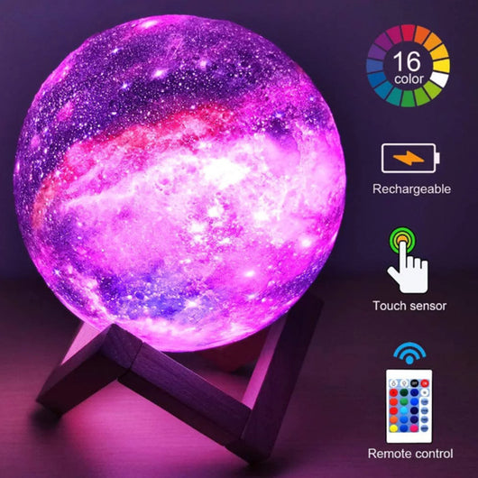 Lámpara Luna 3D con Efecto Galaxia - Image 11