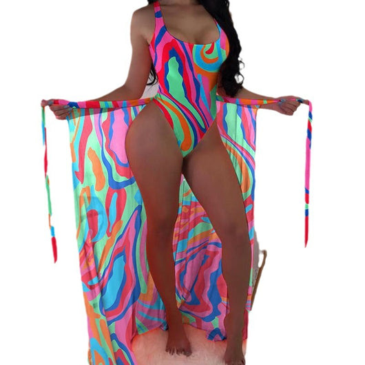 Conjunto de Baño Tres Piezas con Malla y Contraste de Colores - Image 14