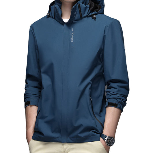 Chaqueta Casual para Hombre en Color Sólido con Gorro Incluido - Image 12