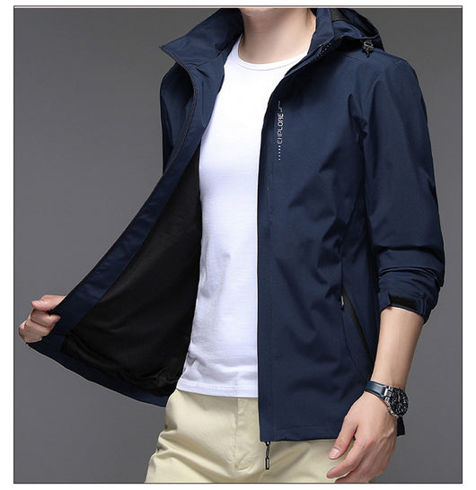 Chaqueta Casual para Hombre en Color Sólido con Gorro Incluido - Image 13
