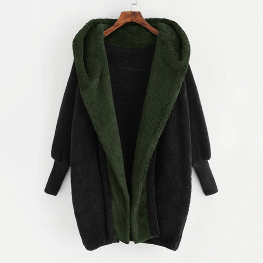 Cardigan Reversible de Terciopelo Doble Cara con Capucha para Mujer - Image 15