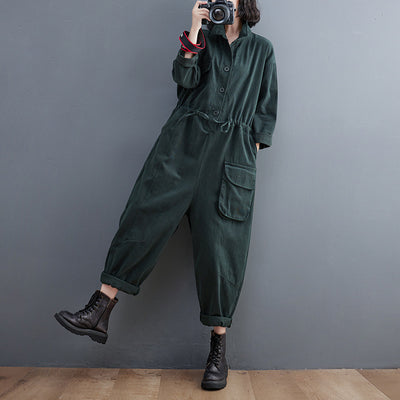 Jumpsuit Retro Mujer Talla Grande Suelto Otoño Casual Versátil - Image 13