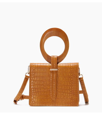 Bolso de Mano con Asa de Madera