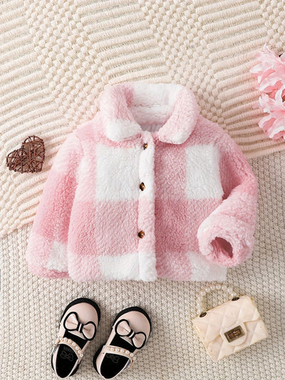 Abrigo Infantil Niña Cuadros Terciopelo Estilo Coreano Otoño Invierno - Image 16