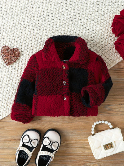 Abrigo Infantil Niña Cuadros Terciopelo Estilo Coreano Otoño Invierno - Image 19