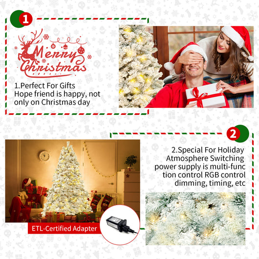 Árbol de Navidad con Efecto Nieve Simulada - Decoración de Vidriera PVC - Image 18