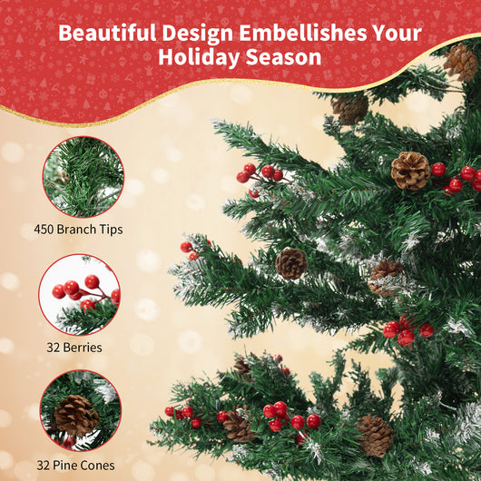 Árbol de Navidad con Efecto Nieve Simulada - Decoración de Vidriera PVC - Image 29