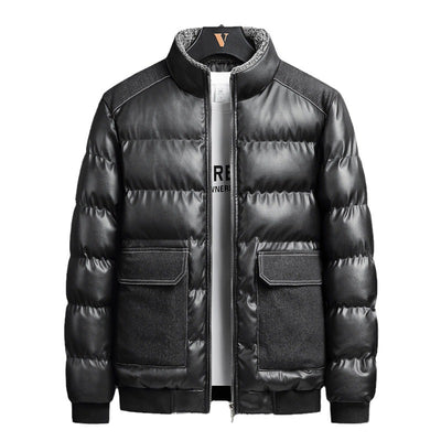 Chamarra de Algodón y Piel con Cuello Alto para Hombre - Image 6