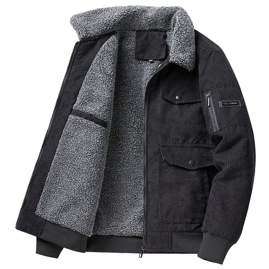 Abrigo Acolchado Coreano para Hombre con Bolsillos Grandes y Forro de Lana de Cordero - Image 15