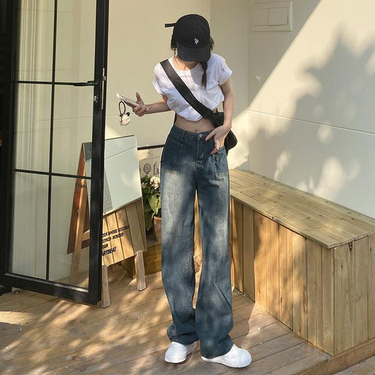 Jeans Retro Cintura Alta Estilo Americano para Mujer - Image 12