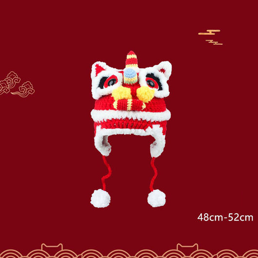 Pack Gorro de Lana Tejido a Mano León Estrella Mamá e Hijo Invierno - Image 16